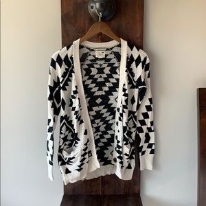 Black and white aztec cardigan